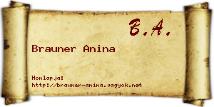 Brauner Anina névjegykártya